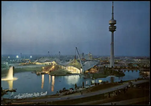 Milbertshofen-München Olympiagelände Olympic ground with Olympic tower 1974