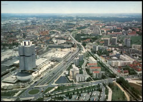 Ansichtskarte München Blick vom Olympia-Turm 1983