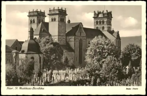 Ansichtskarte Trier Basilika u. Abtei St. Matthias 1955