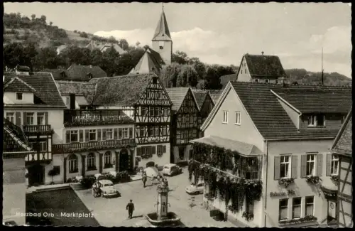 Ansichtskarte Bad Orb Markt Herzbad Orb Marktplatz 1959
