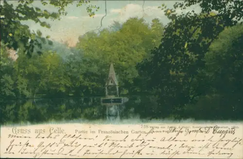 Ansichtskarte Celle Partie im Französischen Garten 1905