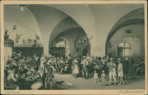 Ansichtskarte Tegernsee (Stadt) Bräustüberl belebte Innenansicht 1930
