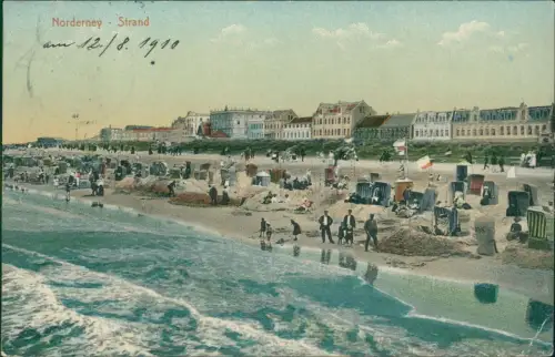 Ansichtskarte Norderney Strandleben Promenade 1910
