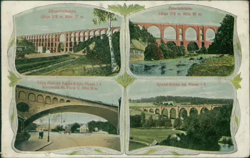 Netzschkau (Vogtland) Brücken  Göltzschtalbrücke Syratal Plauen 4 Bild 1912