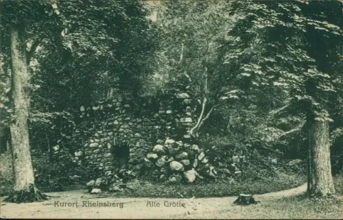 Ansichtskarte Rheinsberg Partie an der alten Grotte 1912