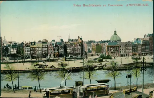 Postkaart Amsterdam Amsterdam Prins Hendrikkade en Panorama 1912
