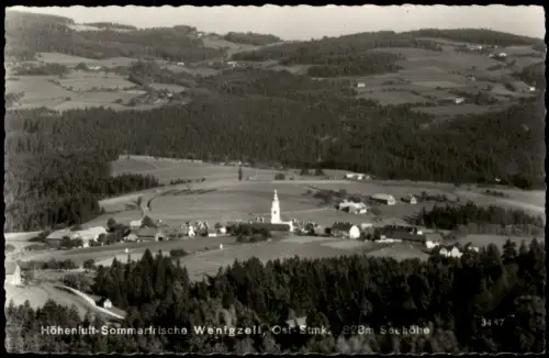 Ansichtskarte Wenigzell (Steiermark) Panorama-Ansicht mit Pfarrkirche 1967