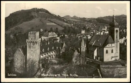Waidhofen an der Ybbs Schloss Rothschild und Stadtpfarrkirche 1955