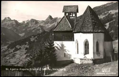 Ansichtskarte Kristberg-Silbertal St. Agatha-Kapelle auf dem Kristberg 1959