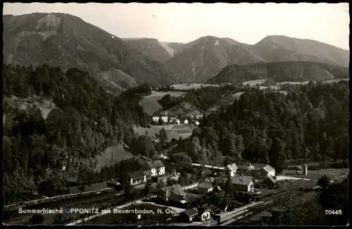 Ansichtskarte Opponitz Gesamtansicht mit Bergen im Hintergrund 1964
