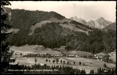 Ansichtskarte Fieberbrunn Dorfansicht gegen Gebirge 1955