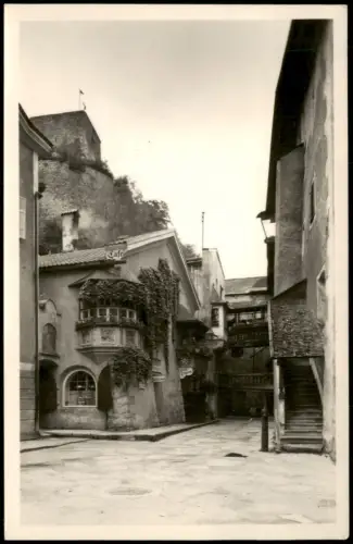 Ansichtskarte Rattenberg Tirol Malerwinkel mit Burgruine 1950