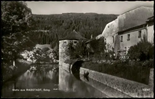 Ansichtskarte Radstadt Stadtgraben mit Stadtmauer und Wehrturm, Radstadt 1963