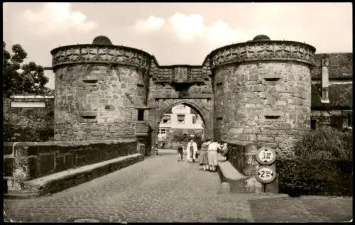 Ansichtskarte Büdingen Jerusalemer Tor Untertor Partie 1957