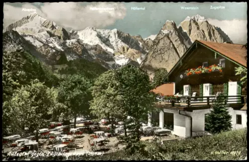 Ansichtskarte .Bayern Bayern Aule-Alm gegen Zugspitze Bayerische Alpen 1968
