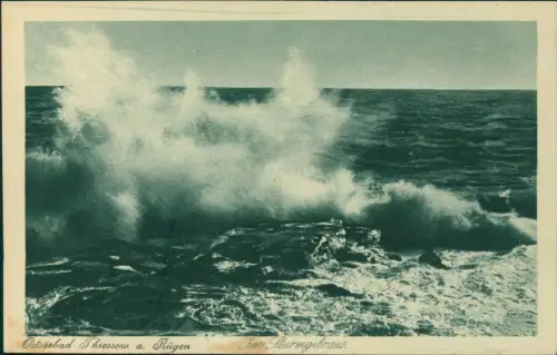 Ansichtskarte Thiessow Stimmungsbild im Sturmgebraus 1928