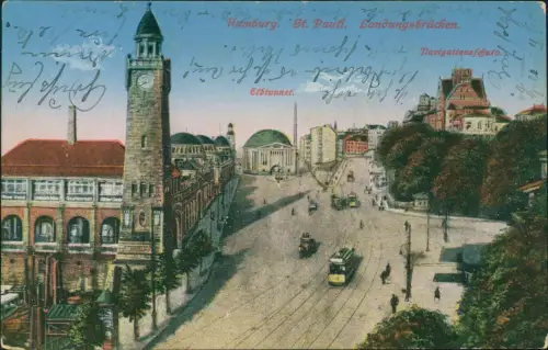 St. Pauli-Hamburg Landungsbrücken Elbtunnel Navigationsschule 1928