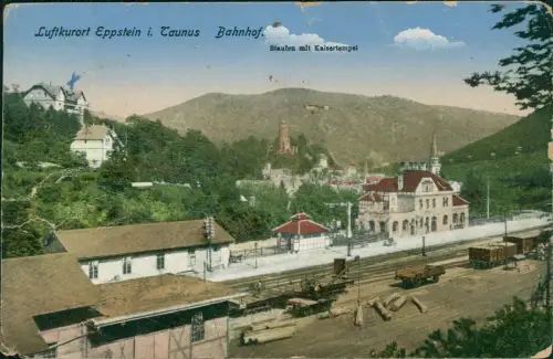 Ansichtskarte Eppstein (Taunus) Blick auf den Bahnhof 1922