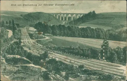 Ansichtskarte Wechselburg Göhrener Viadukt Bahnstrecke 1926