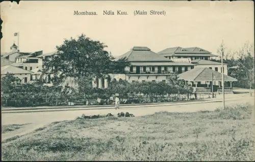Postcard Mombasa Ndia Kuu. Main Street 1913  Kenia