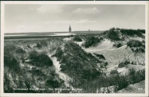 Ansichtskarte Wangerooge Fernblick von den Dünen zum Leuchtturm 1930