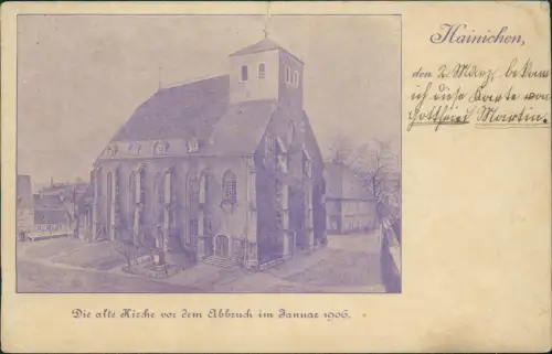 Ansichtskarte Hainichen Die alte Kirche vor dem Abbruch 1906