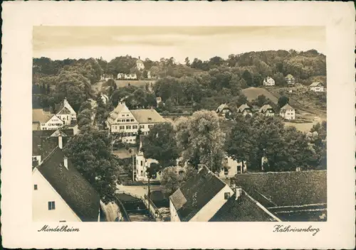 Ansichtskarte Mindelheim Straßepartie vom Kathrinenberg 1943