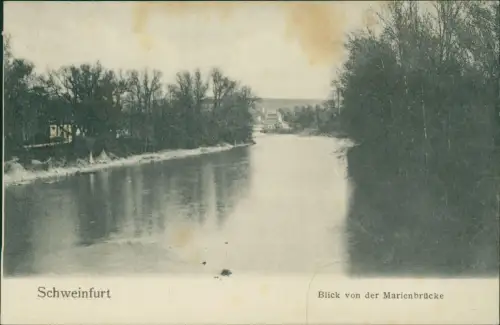Ansichtskarte Schweinfurt Blick von der Marienbrücke 1911