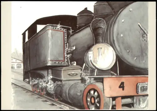 Ansichtskarte  Dampflokomotive Künstlerkarte The Railway of Alfred Nobel 1990