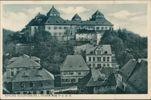 Augustusburg Erzgebirge Schloss Augustusburg mit Wohnhäusern 1930
