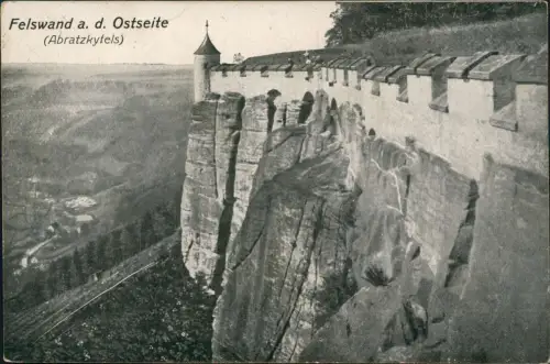 Königstein (Sächsische Schweiz) Festung Felswand  Ostseite (Abratzkyfels) 1921