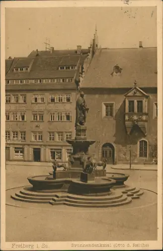 Ansichtskarte Freiberg (Sachsen) Otto-der-Reiche-Brunnen 1914