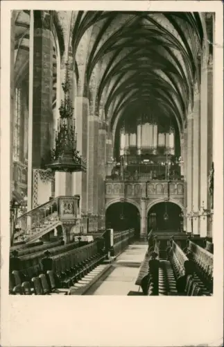 Ansichtskarte Leipzig Mittelschiff und Orgel der Thomaskirche 1953