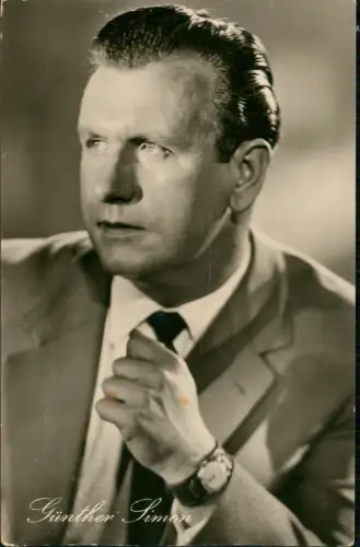 Ansichtskarte  Porträt des Schauspielers Günther Simon 1958