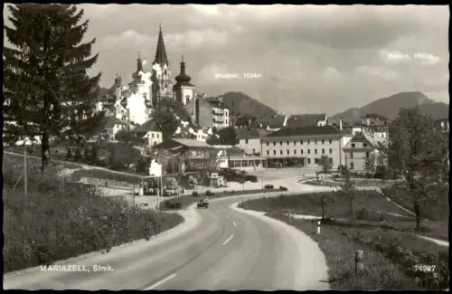 Mariazell Mariazell mit Basilika, im Hintergrund Student und Tonion 1957