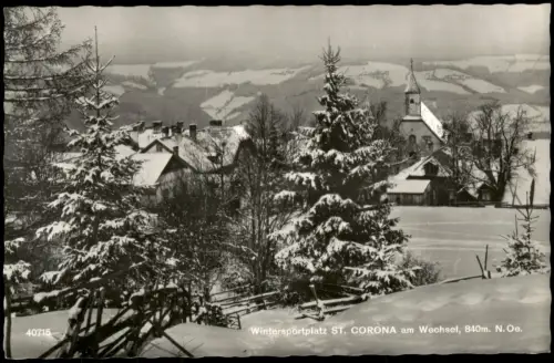 Ansichtskarte St. Corona Winterliche Ortsansicht mit Kirche 1968