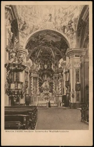 Ansichtskarte Graz Inneres der Wallfahrtskirche Mariatrost 1919