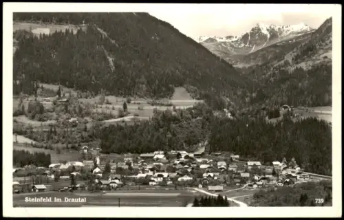 Ansichtskarte Steinfeld Panorama-Ortsansicht mit Gebirgslandschaft 1960