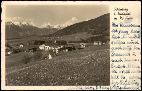 Ansichtskarte Schönberg im Stubaital Panorama mit Nordkette 1940