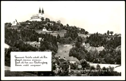 Ansichtskarte Pöstlingberg-Linz Pöstlingberg mit Wallfahrtskirche 1950