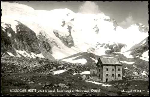 Prägraten am Großvenediger Rostocker Hütte  Simonyspitze und Maurerkees 1950