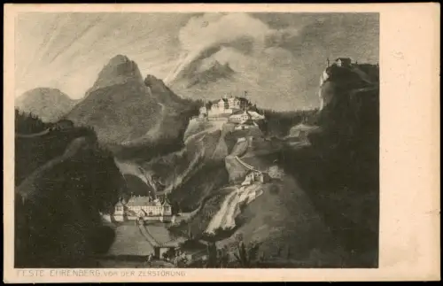 Ansichtskarte Reutte Feste Ehrenberg vor der Zerstörung 1920