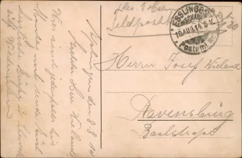 Ansichtskarte Esslingen Dicker Turm. 1914