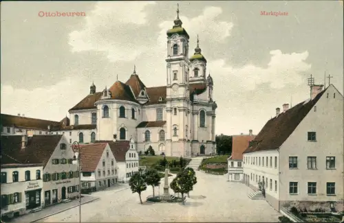 Ansichtskarte Ottobeuren Marktplatz 1906