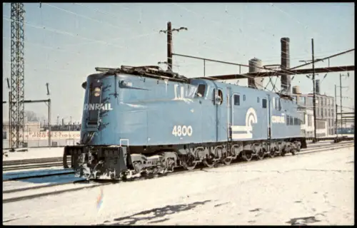 Ansichtskarte  Eisenbahn Zug Lokomotive CONRAIL 4800 Winter USA Train 1978
