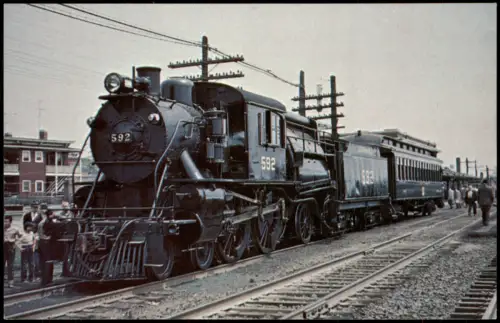 Ansichtskarte  Eisenbahn Zug Lokomotive Dampflok JERSEY CENTRAL 592 USA 1978