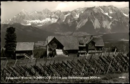 Rohrmoos Berggasthof Winterer in Rohrmoos mit Dachsteingruppe 1957