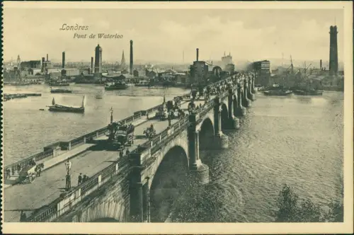 Postcard London Pont de Waterloo - Fabrikanlagen 1916