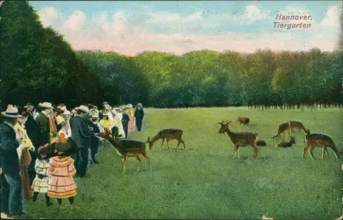 Ansichtskarte Hannover Tiergarten Kirchrode - feine Herrschaften 1915