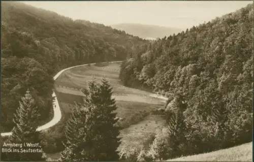 Ansichtskarte Arnsberg Blick ins Seufzertal - Fotokarte 1928